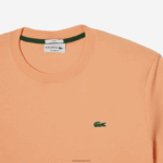 Lacoste חולצת טריקו מכותנה אורגנית עם צווארון עגול DZ4D0D98 כתום בהיר heb גברים - Image 5