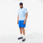 Lacoste חולצת טריקו מכותנה אורגנית עם צווארון עגול DZ4D0D735 כחול hbp גברים - Image 6