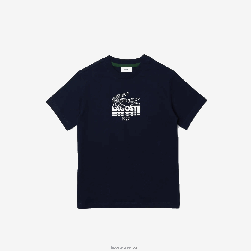 lacoste_d797d795d79cd7a6d7aa_d798d7a8d799d7a7d795_d79ed79bd795d7aad7a0d794_d7a2d79d_d7a6d795d795d790d7a8d795d79f_d7a6d795d79.png Lacoste חולצת טריקו מכותנה עם צווארון צווארון DZ4D0D3118 כחול כהה 166 בנים - Image 1