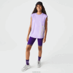 Lacoste חולצת טריקו ממותגת בגזרה רופפת DZ4D0D2557 gfu סגול נשים - Image 2