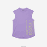 Lacoste חולצת טריקו ממותגת בגזרה רופפת DZ4D0D2557 gfu סגול נשים - Image 5