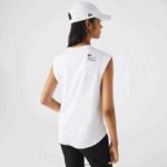 Lacoste חולצת טריקו ממותגת בגזרה רופפת DZ4D0D2558 לבן 001 נשים - Image 3