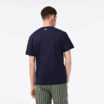 Lacoste חולצת טריקו ממותגת מכותנה בגזרה רגועה בטון על טון DZ4D0D147 שחור/לבן אה גברים - Image 3