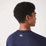 Lacoste חולצת טריקו ממותגת מכותנה בגזרה רגועה בטון על טון DZ4D0D147 שחור/לבן אה גברים - Image 5