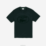 Lacoste חולצת טריקו ממותגת מכותנה בגזרה רגועה בטון על טון DZ4D0D134 ירוק yzp גברים