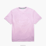 Lacoste חולצת טריקו ממותגת מכותנה בגזרה רגועה בטון על טון DZ4D0D1531 ורוד z4h גברים