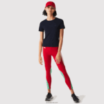 Lacoste חולצת טריקו מתערובת כותנה עם צווארון צוואר DZ4D0D2564 כחול כהה 166 נשים - Image 2