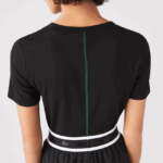 Lacoste חולצת טריקו מתערובת כותנה עם צווארון צוואר DZ4D0D2566 שחור 031 נשים - Image 5
