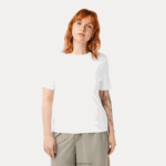 Lacoste חולצת טריקו מתערובת כותנה עם צווארון צוואר DZ4D0D2563 לבן 001 נשים - Image 7
