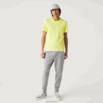 Lacoste חולצת טריקו מתערובת פיקה כותנה אורגנית עם צווארון צוואר DZ4D0D641 טוק צהוב צעקני גברים - Image 2