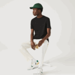Lacoste חולצת טריקו מתערובת פיקה כותנה אורגנית עם צווארון צוואר DZ4D0D640 שחור 031 גברים