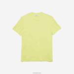 Lacoste חולצת טריקו מתערובת פיקה כותנה אורגנית עם צווארון צוואר DZ4D0D641 טוק צהוב צעקני גברים - Image 4