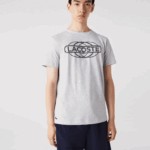 Lacoste חולצת טריקו ספורט אורגנית DZ4D0D695 chine אפור cca גברים