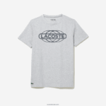 Lacoste חולצת טריקו ספורט אורגנית DZ4D0D695 chine אפור cca גברים - Image 5