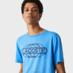 Lacoste חולצת טריקו ספורט אורגנית DZ4D0D696 כחול 4xa גברים
