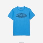 Lacoste חולצת טריקו ספורט אורגנית DZ4D0D696 כחול 4xa גברים - Image 4