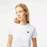 Lacoste חולצת טריקו ספורט כותנה אורגנית DZ4D0D2543 לבן 001 נשים - Image 2