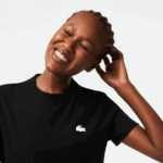 Lacoste חולצת טריקו ספורט כותנה אורגנית DZ4D0D2542 שחור 031 נשים - Image 2