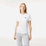 Lacoste חולצת טריקו ספורט כותנה אורגנית DZ4D0D2543 לבן 001 נשים