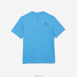 Lacoste חולצת טריקו עם הדפס בגזרה רגועה DZ4D0D663 כחול 4xa גברים - Image 5