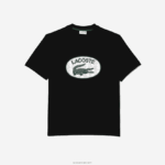 Lacoste חולצת טריקו עם הדפס מונוגרמים ממותג בכושר רגיל DZ4D0D578 שחור 031 גברים - Image 5