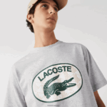 Lacoste חולצת טריקו עם הדפס מונוגרמים ממותג בכושר רגיל DZ4D0D579 chine אפור cca גברים - Image 6