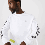 Lacoste חולצת טריקו עם הדפס רופף DZ4D0D796 לבן 001 גברים