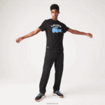 Lacoste חולצת טריקו עם הדפס תנין בהתאמה רגילה xl DZ4D0D569 שחור 031 גברים - Image 2