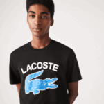 Lacoste חולצת טריקו עם הדפס תנין בהתאמה רגילה xl DZ4D0D569 שחור 031 גברים - Image 4