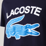 Lacoste חולצת טריקו עם הדפס תנין בהתאמה רגילה xl DZ4D0D571 כחול כהה 166 גברים - Image 4