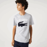 Lacoste חולצת טריקו עם הדפס תנין בהתאמה רגילה xl DZ4D0D572 chine אפור cca גברים - Image 4