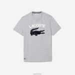 Lacoste חולצת טריקו עם הדפס תנין בהתאמה רגילה xl DZ4D0D572 chine אפור cca גברים - Image 5