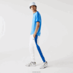 Lacoste חולצת טריקו עם צווארון ניגודיות בהתאמה רגילה DZ4D0D856 כחול 4xa גברים - Image 2