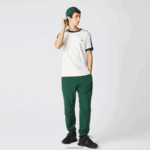 Lacoste חולצת טריקו עם צווארון ניגודיות בהתאמה רגילה DZ4D0D855 לבן 70V גברים - Image 2