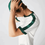 Lacoste חולצת טריקו עם צווארון ניגודיות בהתאמה רגילה DZ4D0D855 לבן 70V גברים - Image 4