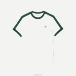 Lacoste חולצת טריקו עם צווארון ניגודיות בהתאמה רגילה DZ4D0D855 לבן 70V גברים - Image 5
