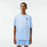 Lacoste חולצת טריקו עם צווארון עגול בגזרה רופפת בהדפס תנין DZ4D0D255 כחול hbp גברים