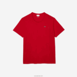 Lacoste חולצת טריקו עם צווארון צווארון xl כותנה ג'רזי DZ4D0D756 אדום 240 גברים - Image 4