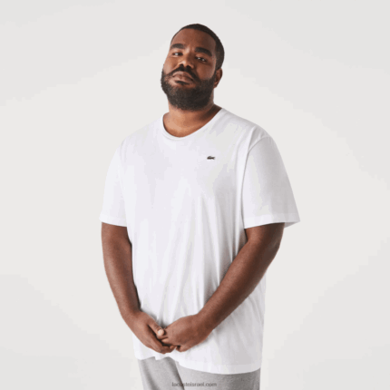 Lacoste חולצת טריקו עם צווארון צווארון xl כותנה ג'רזי DZ4D0D758 לבן 001 גברים