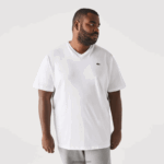 Lacoste חולצת טריקו עם צווארון V DZ4D0D715 לבן 001 גברים - Image 2
