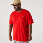 Lacoste חולצת טריקו עם צווארון V DZ4D0D733 אדום 240 גברים - Image 2