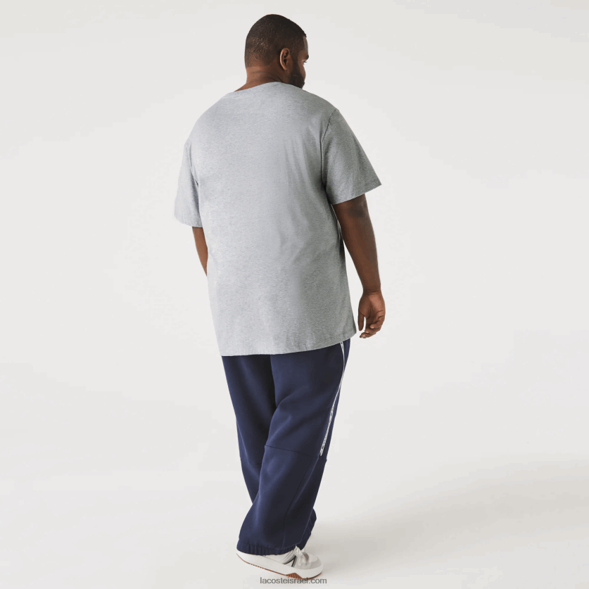 Lacoste חולצת טריקו עם צווארון V DZ4D0D801 chine אפור cca גברים - Image 3