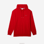 Lacoste חולצת טריקו עם קפוצ'ון בגזרה רגילה xl DZ4D0D724 אדום 240 גברים