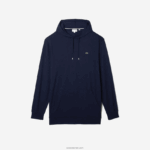 Lacoste חולצת טריקו עם קפוצ'ון xl DZ4D0D781 כחול כהה 166 גברים - Image 4