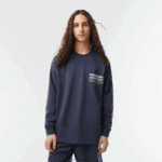 Lacoste חולצת טריקו עם שרוולים ארוכים מכותנה בגזרה רופפת DZ4D0D176 כחול kxe גברים