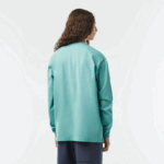 Lacoste חולצת טריקו עם שרוולים ארוכים מכותנה בגזרה רופפת DZ4D0D177 ירוק 3a4 גברים - Image 3