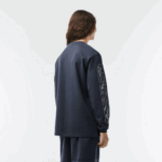 Lacoste חולצת טריקו עם שרוולים ארוכים מכותנה בגזרה רופפת DZ4D0D176 כחול kxe גברים - Image 3