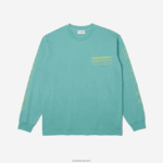 Lacoste חולצת טריקו עם שרוולים ארוכים מכותנה בגזרה רופפת DZ4D0D177 ירוק 3a4 גברים - Image 4