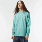 Lacoste חולצת טריקו עם שרוולים ארוכים מכותנה בגזרה רופפת DZ4D0D177 ירוק 3a4 גברים