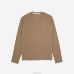 Lacoste חולצת טריקו עם שרוולים ארוכים DZ4D0D263 חום בהיר hja גברים